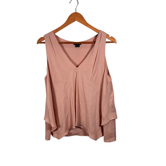 Theory Women's Double Georgette Jantine Silk Tank Top Size Large - Picture 3 of 5